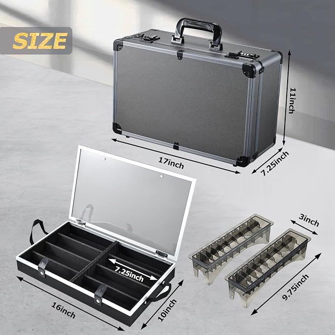 Yueieoun Professional Barber Case - Portable Barber Tool Case Hair Clipper Organizer with Combo Locks, Detachable Trays for Clippers, Shears, Razors, Trimmers - Secure Storage for Barbershop or Travel - Image 5