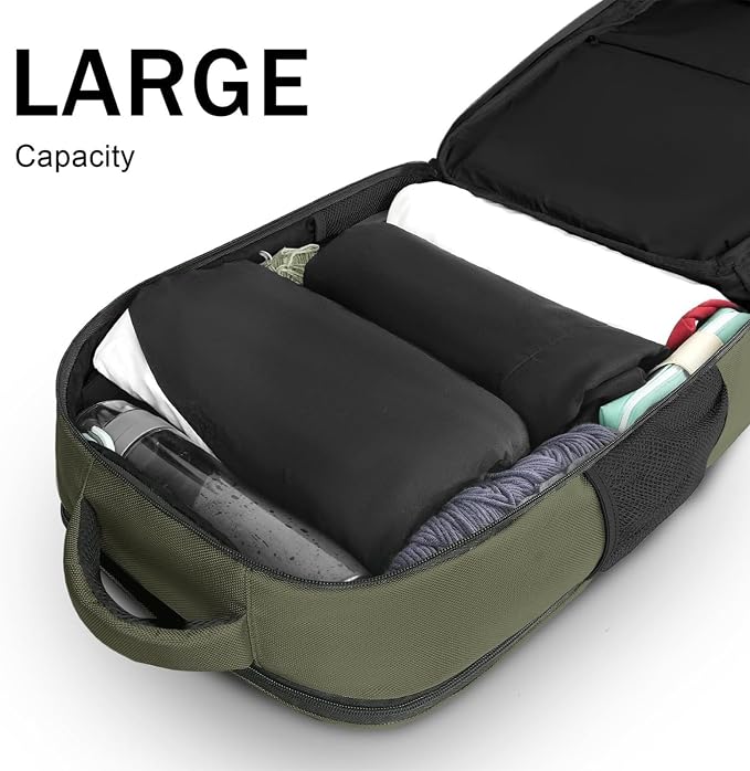 MATEIN Carry on Travel Laptop Backpack, Large Personal Item Travel Backpack | Flight Approved, Shoe Compartment, Water Resistant, Weekender Overnight Bag, Fit 17 Inch Laptop, Green - Image 5