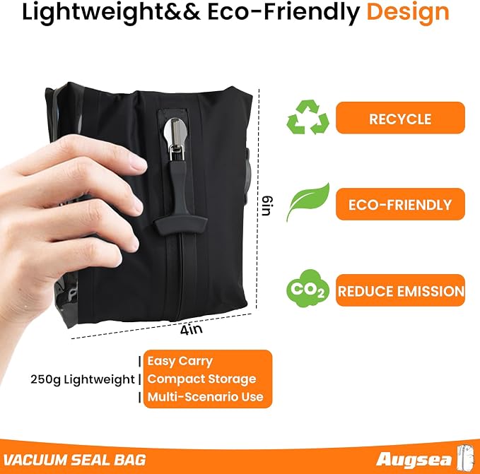 34L Vacuum Seal Bags for Clothing Travel - IP67waterproof & Reusable, Travel Vacuum Bags with Electric Pump,Compression Storage Bags for Camping/Luggage/Backpack Packing (2PC) - Image 5