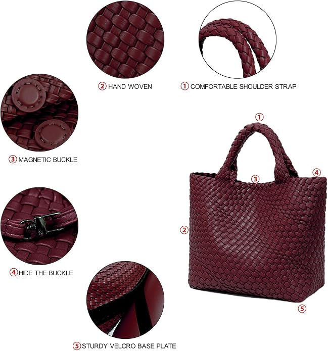 JINMANXUE Fashion Woven Bag Shopper Bag Travel Handbags and Purses Women Tote Bag Large Capacity Shoulder Bags - Image 6
