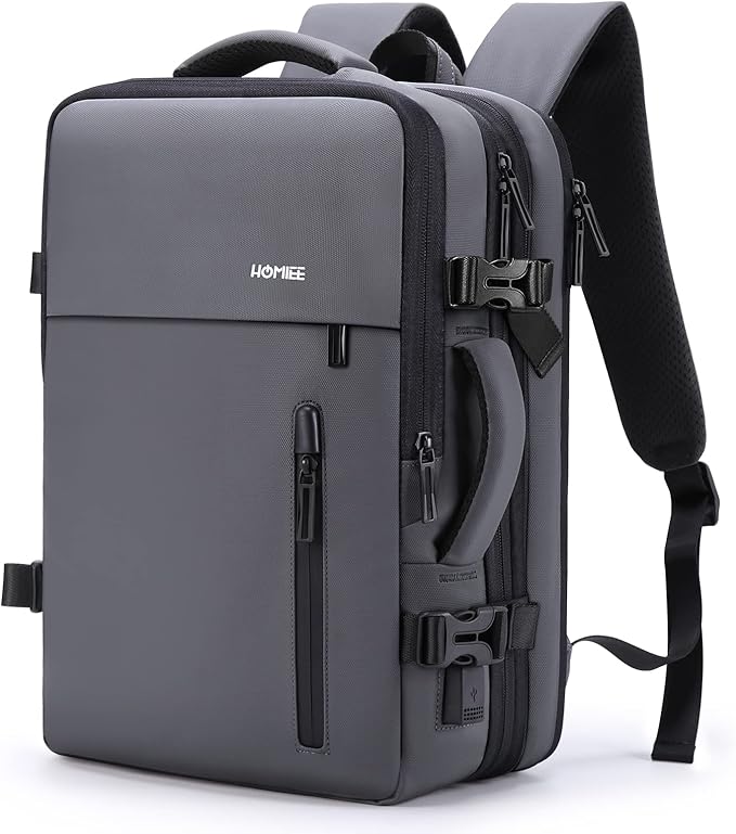 HOMIEE 40L Expandable Carry on Backpack Fit 15.6 Inch Laptop for Travel | USB Charging Port TSA Approved Personal Item Backpack Waterproof Luggage Suitcase for Business Weekender by HOMIEE