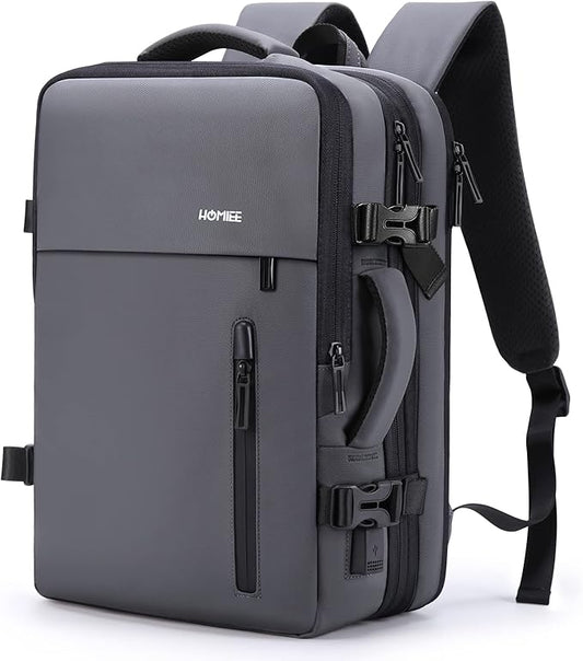 HOMIEE 40L Expandable Carry on Backpack Fit 15.6 Inch Laptop for Travel | USB Charging Port TSA Approved Personal Item Backpack Waterproof Luggage Suitcase for Business Weekender by HOMIEE
