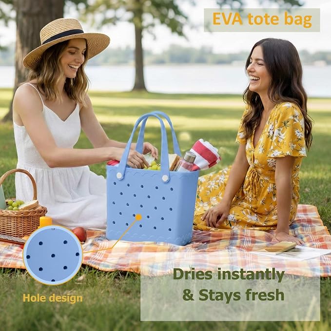 Rubber Beach Bag Waterproof Durable Large Tote Bag for Beach Sports Pool Swim Travel EVA Tote - Image 5