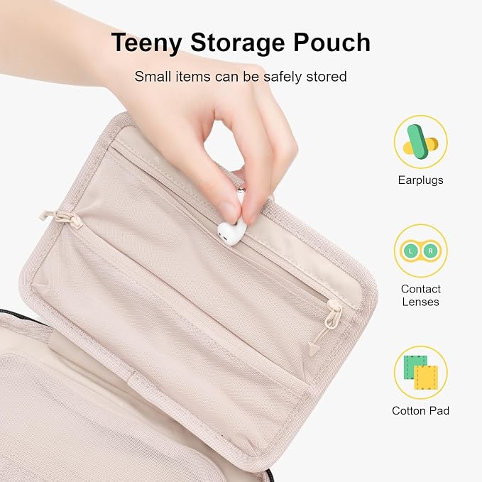 LEVEL8 Travel Toiletry Bag for Women Men, Travel Organizer Water Repellent, Makeup Organizer with Hang Hook for Travel Accessories, Large/Black - Image 8