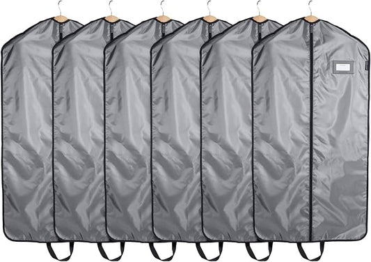Covermates Keepsakes Garment Bag Set for Closet Storage and Travel – Breathable Suit and Dress Bags with ID Window and Carrying Handles – Heavy-Duty Hanging Wardrobe Protection Set, Grey by Covermates