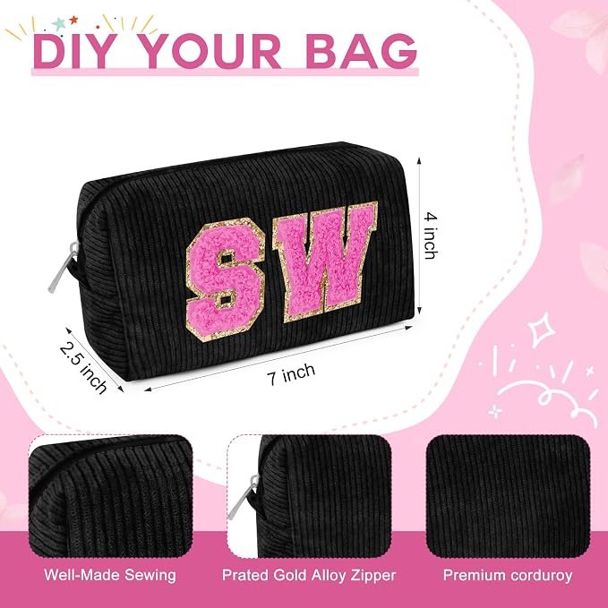 SOIDRAM Makeup Bag Preppy Cosmetic Bag Bulk Makeup Pouch Personalize Travel Toiletry Bag Organizer Cute DIY Makeup Brushes Storage Bag for Women - Image 2