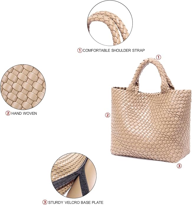 JINMANXUE Fashion Woven Bag Shopper Bag Travel Handbags and Purses Women Tote Bag Large Capacity Shoulder Bags - Image 6