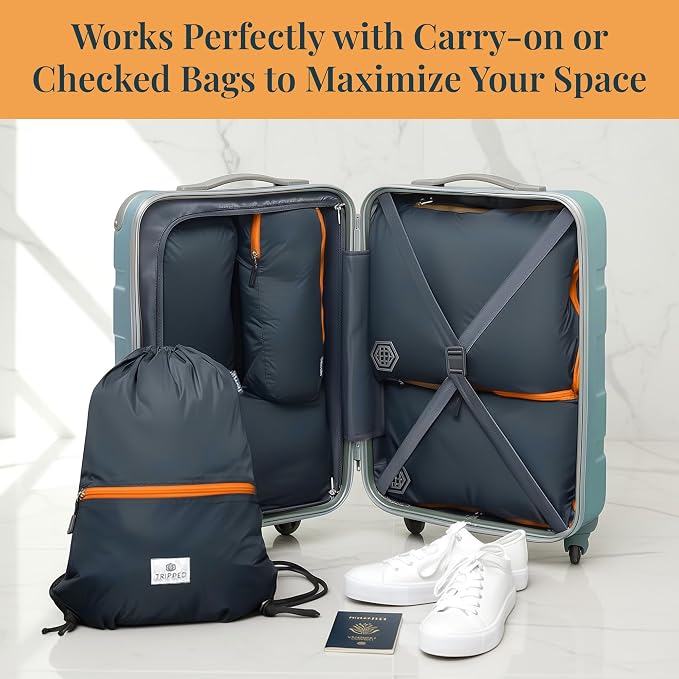 Extra Large Compression Packing Cube 6 Piece Set for Travel and Check Luggage by TRIPPED Travel Gear - Image 2