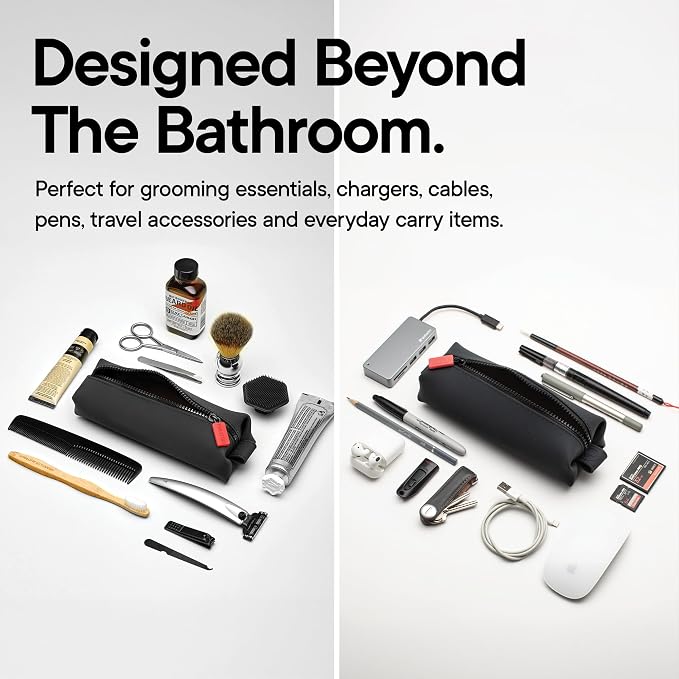 TOOLETRIES The Koby Dopp Kit, Premium Silicone Toiletry Bag for Men, Compact Leak-Resistant Travel Organizer with Heavy-Duty Zipper, Easy-to-Clean Grooming Bag – Mini 8.5" x 2.75" x 2", Charcoal - Image 9