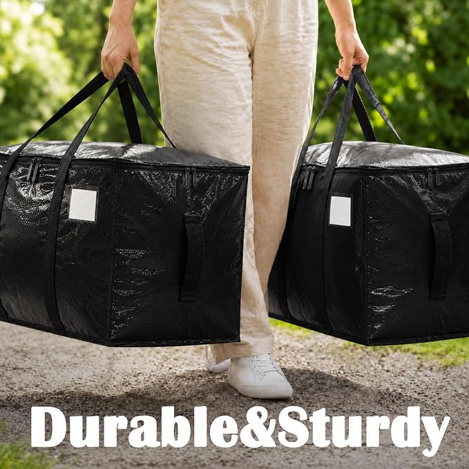 Songrey Heavy Duty Moving Bags, 8 Pack Large Storage Bags with Zipper & Handles, Waterproof Totes Bags for Clothes Packing, Moving, College Supplies, Home Organization - Image 6