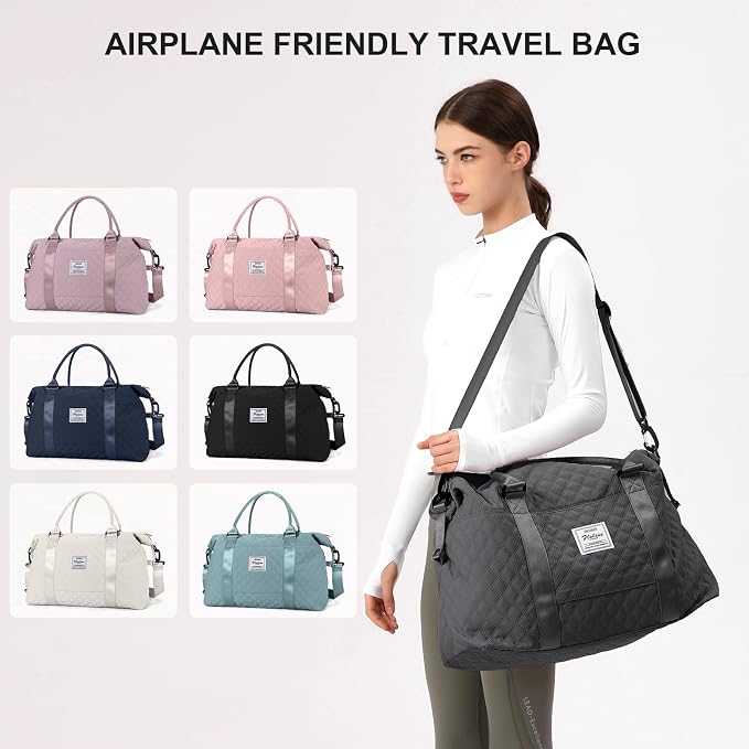 Travel Duffel Bag, Carry On Overnight Weekender Bags for Women | Travel Bag with Wet Pocket & Trolley Sleeve, For Spirit Airlines 18x14x8 Personal Item Bag - Image 2