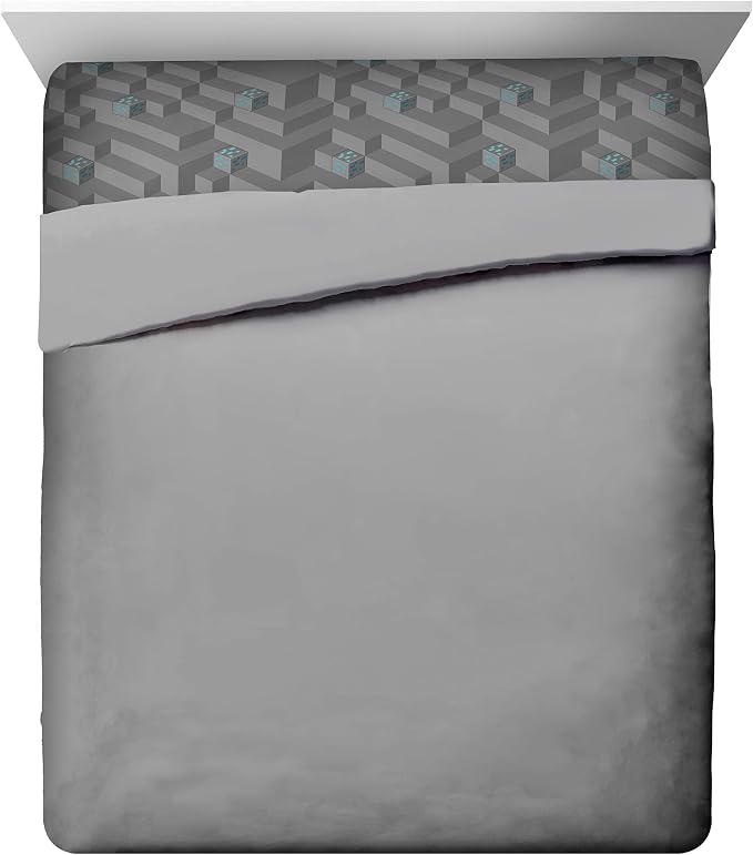 Minecraft Creeper Queen Comforter Set 7 Piece Kids Bedding for Boys, Green | Video Gaming, Bed in a Bag, Comforter Sheets Shams Pillowcases, Official Product, Microfiber, Machine Washable, Boys Gift - Image 3