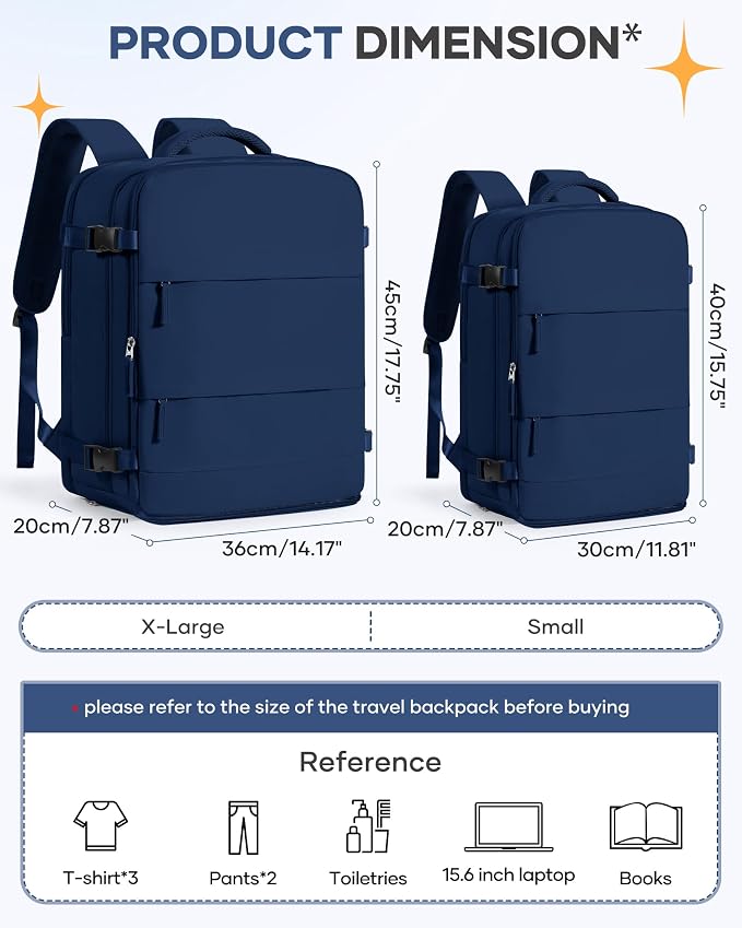 coofay Travel Backpack Carry on Flight Approved Carry on Backpack for Airplanes Personal Item Travel Bag 18x14x8 Inches Traveling Backpacks Airback Backpacks for Traveling Mochila de Viaje - Image 3