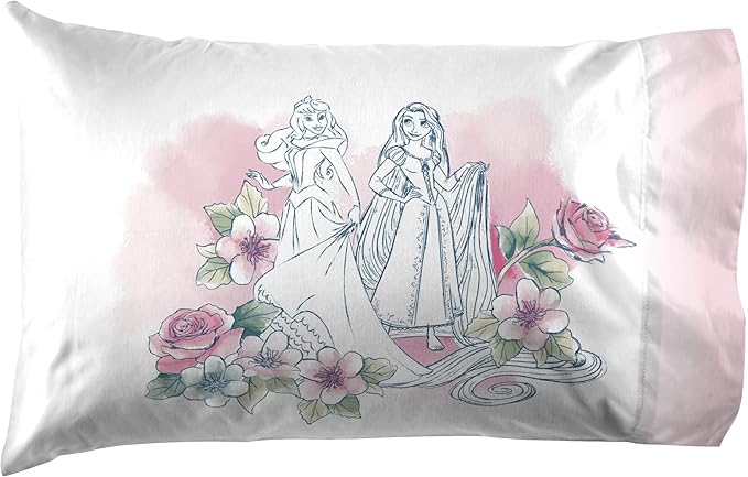 Jay Franco Kids Sheet Set Includes Sheets and Pillow Cover - 100% Microfiber Bedding and Room Decor, Pink - Disney Princess, 4 Piece Queen - Image 3
