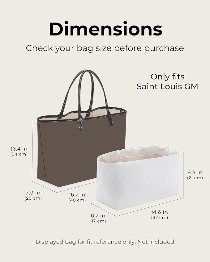 Lightweight Purse Organizer Compatible with Saint Louis GM | Handcrafted DuPont™ Tyvek®,Handbag Organizer Insert,1:1 Custom Fit,Craie,Designed for Minimalists, Office & Daily Commute - Image 2