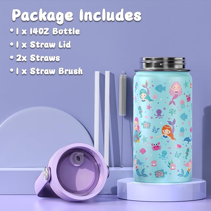 ACESAK Kids School Backpack for Girls, Mermaids Bookbag Backpack with 14OZ Water Bottle, Lunch Bag Set for GirlsTeens Middle Student, Girls Backpacks for School (Purple) - Image 5