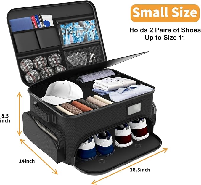 WALMANN Golf Trunk Organizer – Large 2-Layer Storage Bag with Ventilated Shoe Compartments for 2 Pairs, Waterproof Foldable Golf Gear Organizer - Image 2