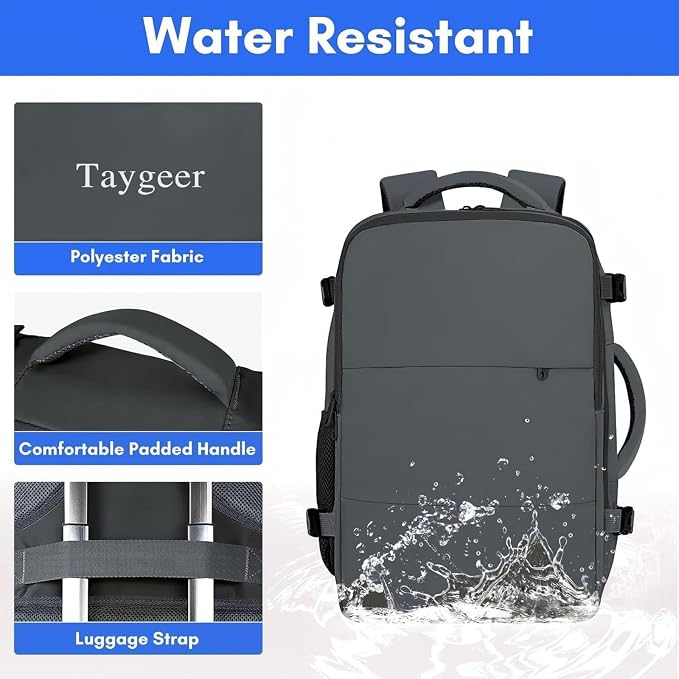 Taygeer Personal Item Backpack for Women, 35L Travel Backpack | Bookbag with Laptop Compartment & Water Bottle Pocket, Lightweight Work Back pack for Weekend Business Gym Hiking, Dark Grey - Image 6