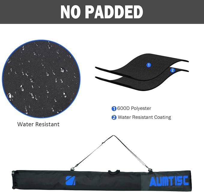 AUMTISC Ski and Boot Bag Combo for Air Travel Flying, Padded Two-Piece Snow Ski Bags, Adjustable Length Ski Travel Bag for Skis Up to 200cm and Boots Up to Size 13 - Image 2