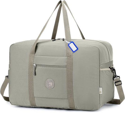 Carry on Bag 22x14x9 Airlines Approved, Gift for 2026 Graduation Storage&Moving 48L Canvas Travel Duffel Bags for Men Women Duffle Bag for Airplane (Khaki) by Nixjoro