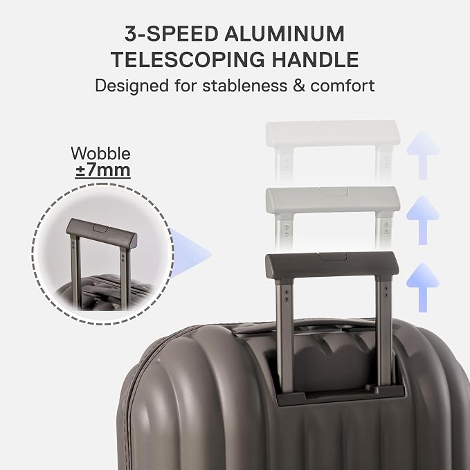 artrips Large Checked Luggage 28 Inch, Hard Shell Suitcase with Spinner Wheels, Large Travel Suitcase for Long Trips and Family Travel, Grey - Image 6