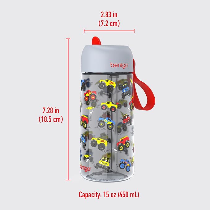Bentgo® Kids Lunch Bag Set Water Bottle - New & Improved 2023 (Trucks) - Image 7