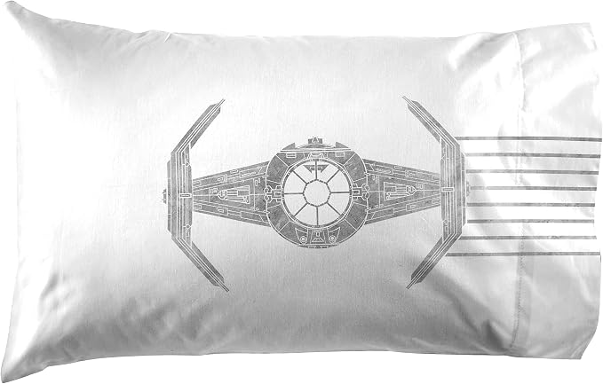 Jay Franco Kids Sheet Set with Fitted, Flat Sheets & Pillow Cover - Ultra-Soft Bedding with Pillowcase for Room Decor, White - Star Wars, 3 Piece Twin - Image 3