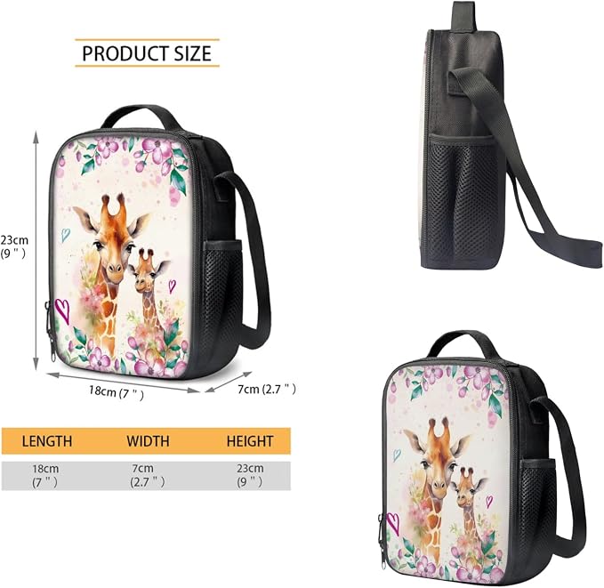 Coloranimal Giraffe 3Pcs Backpack 17 Inch Kids Backpack With Small Lunch Bag Pencil Case Rucksack with Water Bottle Pocket & Smooth Zipper Knapsack for Travel Daypack - Image 3