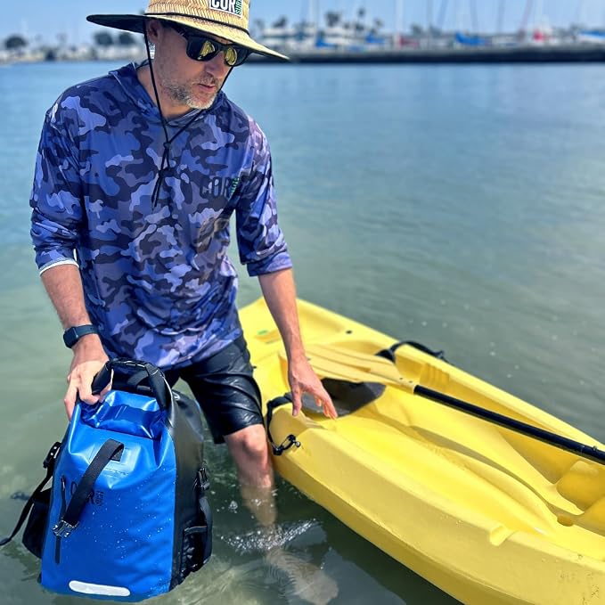 COR Surf Waterproof Dry Bag Backpack with Padded Laptop Sleeve Heavy Duty Roll-Top Pack (Dark Blue, 25L) - Image 5