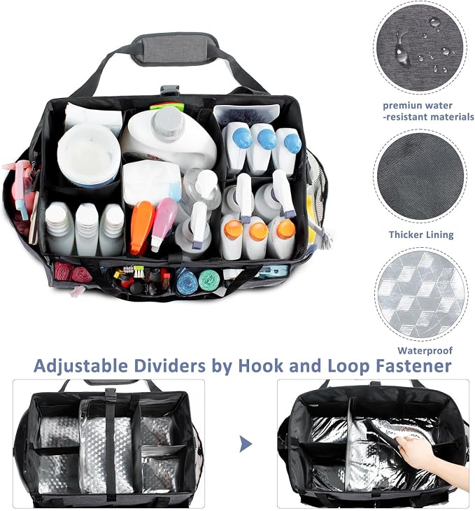 XL Professional Cleaning Caddy for Cleaning Suppliers, 17" Wearable Cleaing Bag for Housekeepers, Cleaning Organizer, Detailing Bag - Image 2