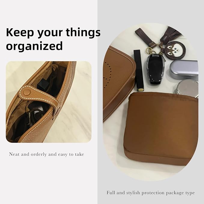 DGAZ Silky Purse Organizer Insert Fits Evelyne TPM/PM/GM/TGM Bags, Luxury Handbag & Tote Organizer, Simplicity bag organizer（Gold,GM） | Soft and Lightweight,Perfect Fit,Multi-pocket Storage,Bag Protector,Luxury Bag Care,Handmade,for Smooth Bag Organizer - Image 9