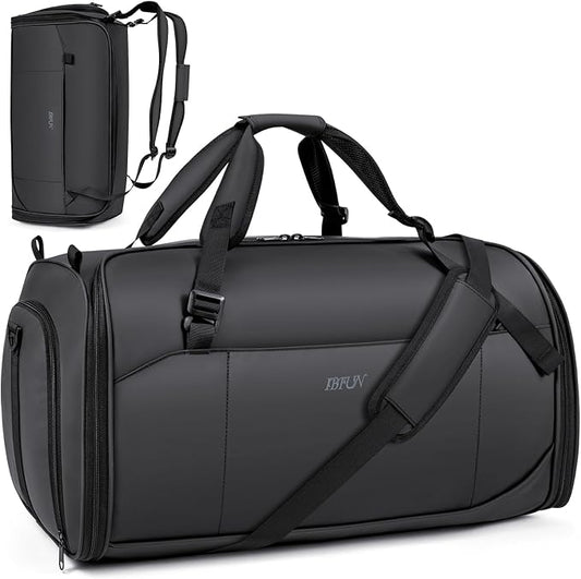 Convertible Garment Bags for Travel - Carry on Garment Duffle Bag with Backpack Straps for Men Women, 4 in 1 Large Travel Duffel Bags with Shoes Compartment Hanging Suit Dress Weekender Bag by IBFUN
