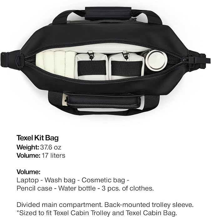 RAINS Texel Kit Bag - Waterproof for Work, Multiple Storage Options, Shoulder & Crossbody, Fits Telescopic Handle Suitcases - Image 4