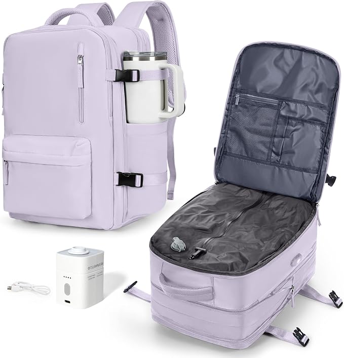 VGCUB Vacuum Backpack Travel with Pump, Vacuum Seal Compression Bags Laptop Backpack Personal Item by VGCUB