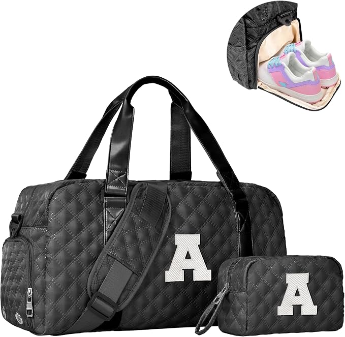 Elilier Duffle Bag Girls, Weekender Bags for Women, Personalized Gym bag for Girls, Monogram Duffel bags, Birthday Gift for Kids, Teens, Women, Mom, Teacher by Elilier