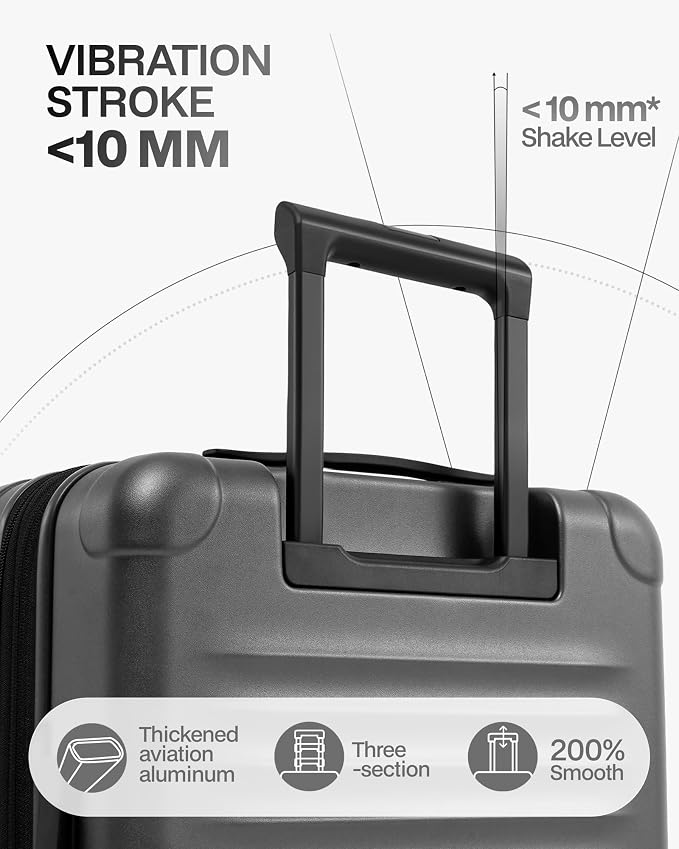 Coolife Carry On Luggage Suitcase : 22x14x9 Airline Approved Travel Luggage with Spinner Wheels, Front Pocket Expandable Hardshell Suitcases with TSA Lock Grey - Image 5