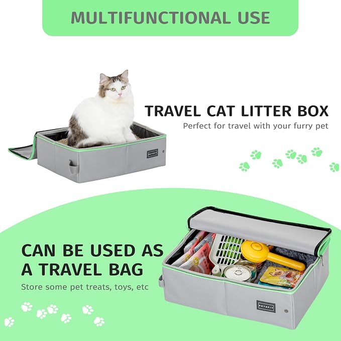 PETSFIT Travel & Portable Cat Litter Box - Leak-Proof, Waterproof Bottom, Collapsible Litter Boxes Perfect for Hotel/Lawn/Car Travel - Image 4