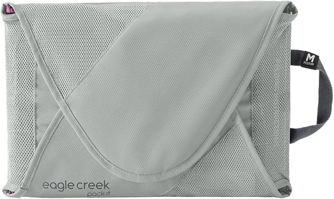 Eagle Creek Pack-It Reveal Garment Folder - Travel Garment Bag with Compression Wings to Maximize Luggage Space - Convenient Top Handle - Quick Drying Material - Storm Grey - Medium by EagleCreek