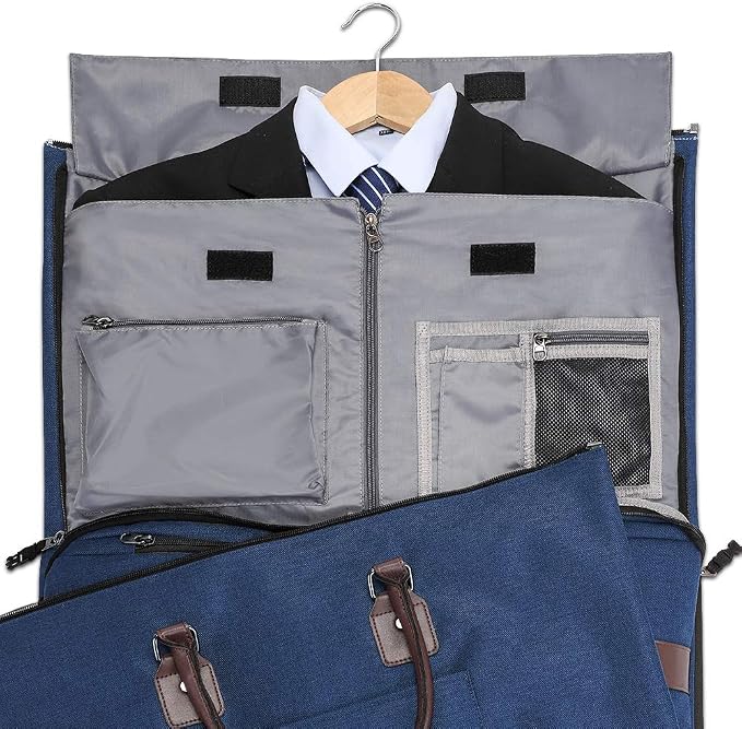 Convertible Garment Bag with Shoulder Strap, Modoker Carry on Garment Duffel Bag for Men Women - 2 in 1 Hanging Suitcase Suit Travel Bags, Blue, 45l, Casual, Convertible - Image 3