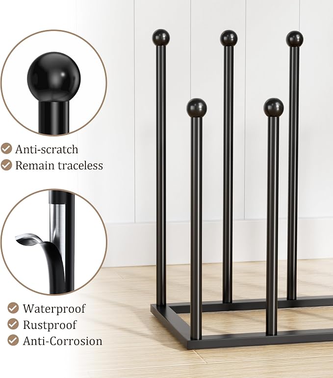 pickpiff Free Standing Shoe Racks - Black Metal Boot Rack Organizer Tall Boots for Dorm Room, Closet, Entryway, Bedroom, Patio Outdoor, Hallway, Black, Shoe Storage Fit for 8 Pairs - Image 2