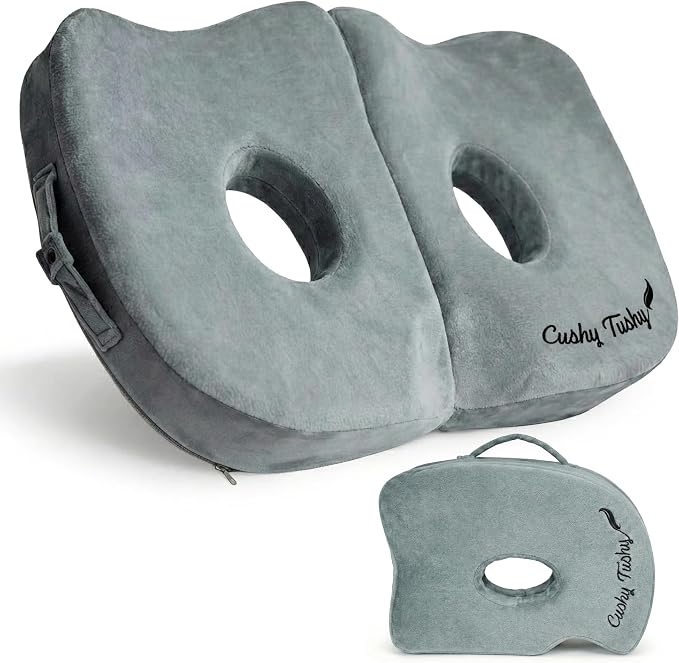 Cushy Tushy Seat Cushion | Premium Foldable Sit Bone Cushion for Pressure Relief, Hip, Hamstrings & Sciatica Comfort | Butt Pillow | Ergonomic Ischial Tuberosity Support for Home, Office & Driving by CushyTushy