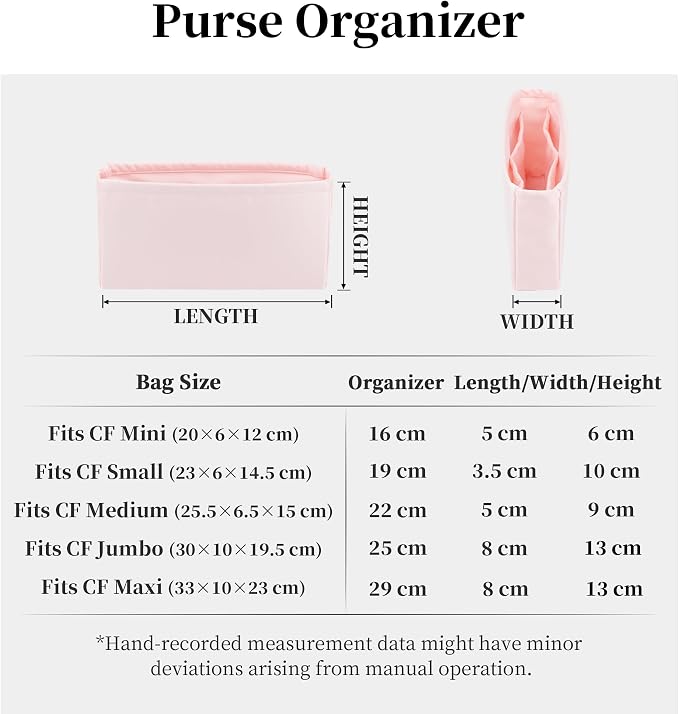 Purse Organizer Insert, Silky-Soft Lightweight Design, Multi-Pocket, Keeps Bag Organized & Protects Interior, Fits Chanel Classic Flap Maxi, Ideal for Travel & Daily Use(Rose Sakure, CF Maxi) - Image 8