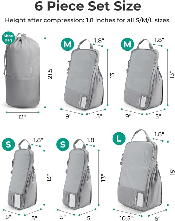 BAGSMART 6 Set /4 Set/2 Set Compression Packing Cubes for Travel, Lightweight Luggage Organizer Bags, Durable Space Saver Bags Travel Essentials - Image 3