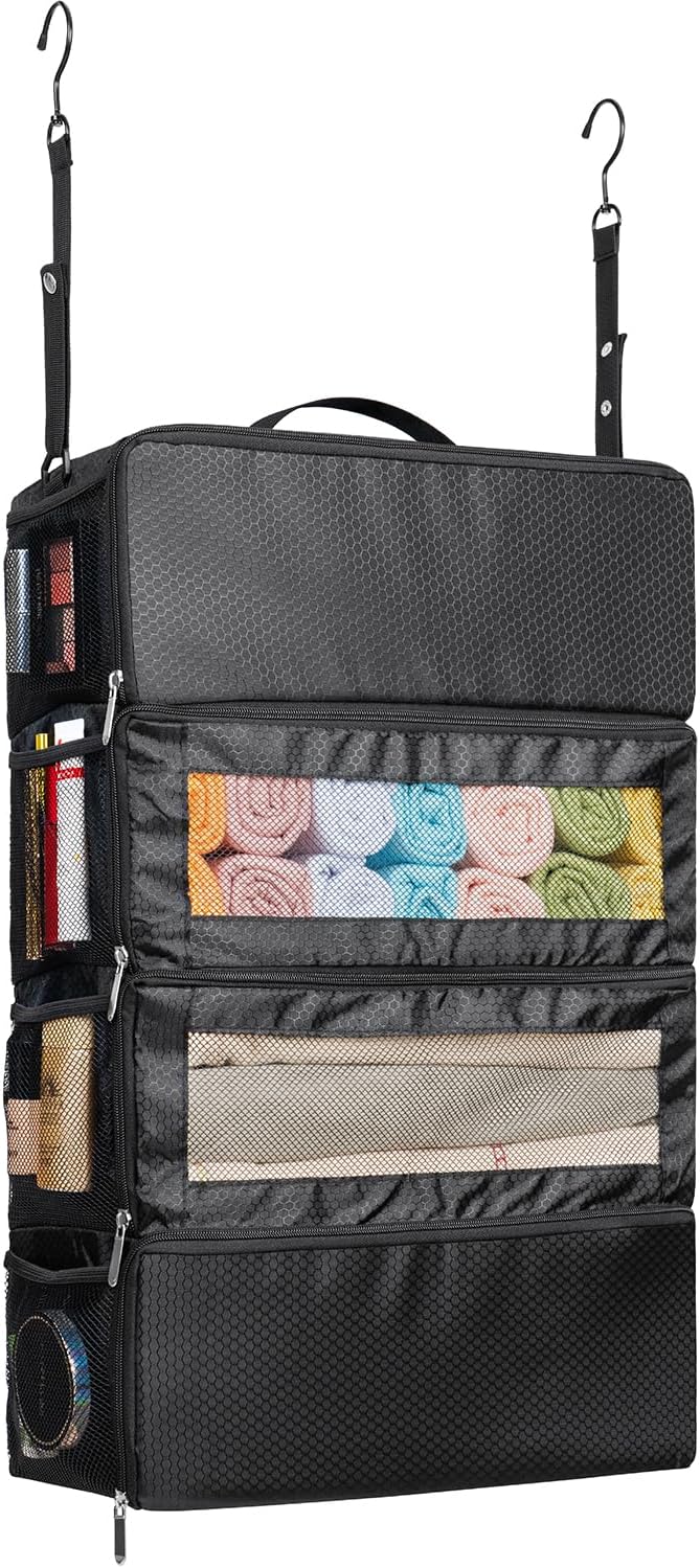 Suitcase Organizer, Travel Luggage Organizer Hanging Shelves Packing Cube Closet/Collapsible Portable Travel Organizer for Carry-on by Vokelater