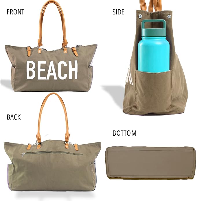Keho Waterproof Beach Bag with Pockets For Women (Sandproof) - Image 7