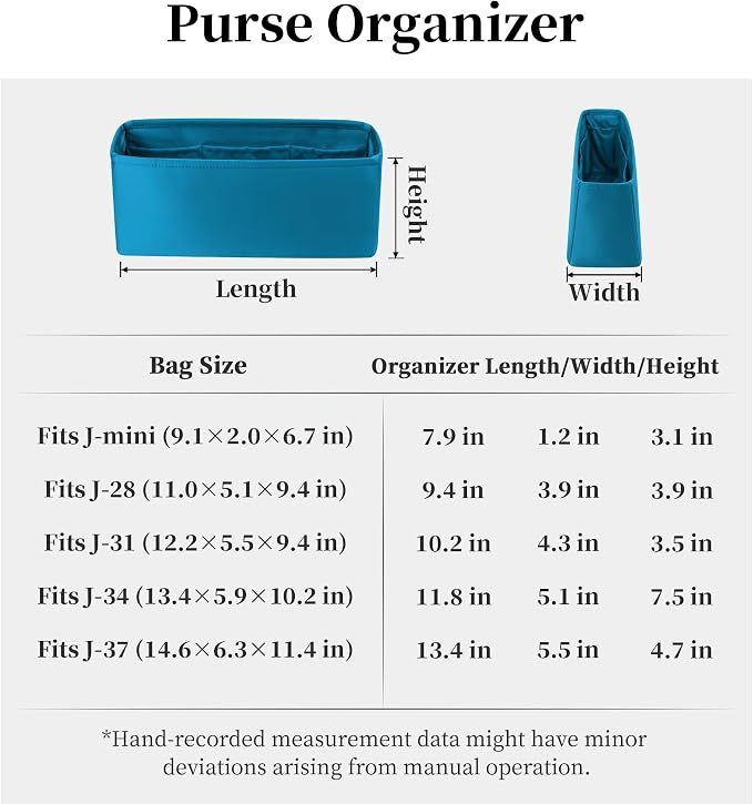 Purse Organizer Insert for Jypsiere 34, Lightweight & Soft Satin Bag Insert with Pockets for Women, Ideal for Travel, Shopping, and Daily Use, Multicolor Options(Blue Jean, J-34) - Image 7