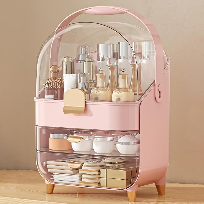 Anylady Makeup Organizer Countertop, Skincare Holder Bathroom Counter Organizer, Storage Box Cosmetic Display Cases, Teen Girl Gifts Make up Organizers for Vanity, Dresser by Anylady