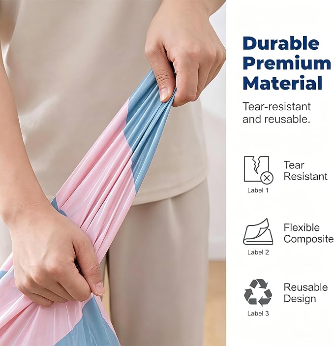 Pump-Free Compression Bags, Jumbo Airtight Storage for Comforters & Bedding (5 PCS, Medium) - Image 6