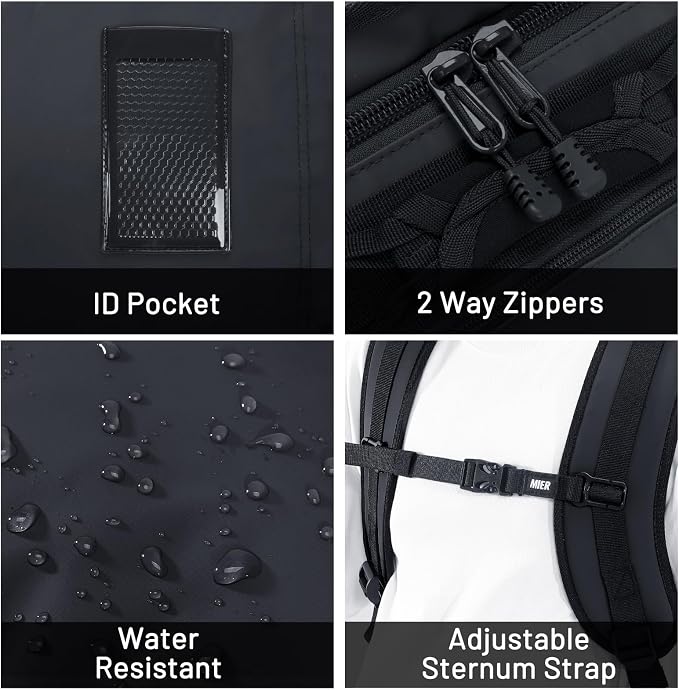 MIER Large Duffle Bag Backpack for Travel Camping Gym Sports, 45L/60L/90L | Water Resistant, Convertible Duffel, Detachable Backpack Straps, Shoe Compartment, Heavy-Duty Tarpaulin, 3 Sizes - Image 4