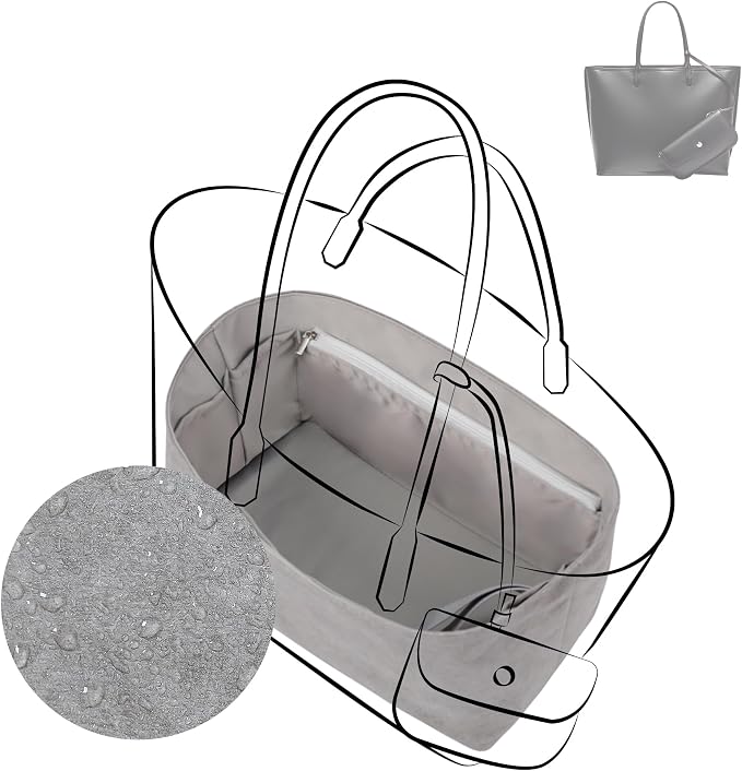 DGAZ Lightweight Purse Organizer Insert for GYARD-Anjou/Artois/SaintLouis Bags,silk and DupontPaper handbag inner for Luxury Bag(Gris Mouette,AnjouPM) by DGAZ